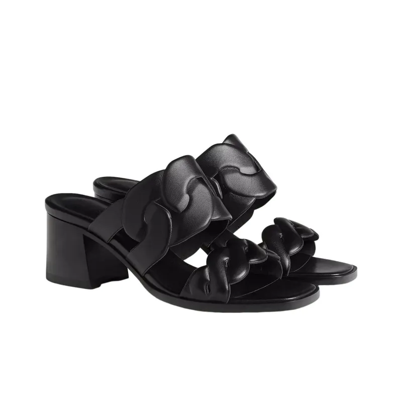 HERMES Gaby Slip Resistant Slide Slippers Women's Black-3