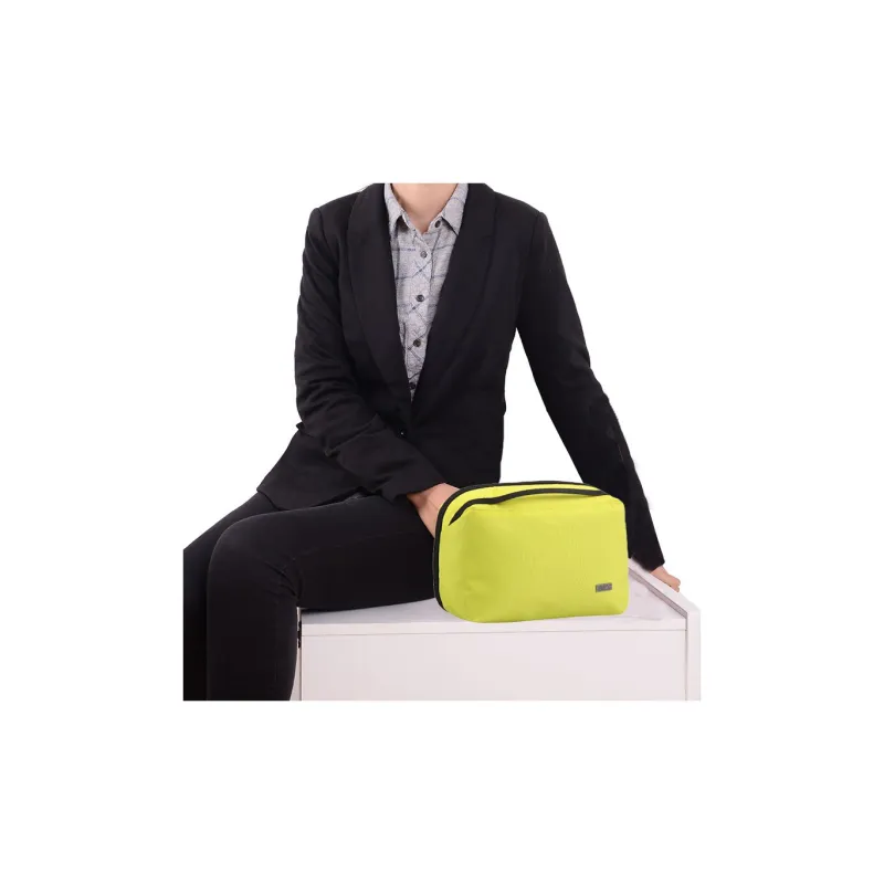 GOX Polyester Shell Toiletry Bag Unisex Black/Bright Yellow-4