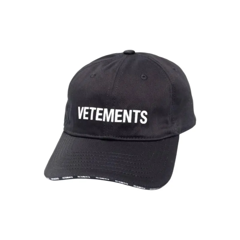 Vetements Logo Embroidered Curved Peak Cap-0