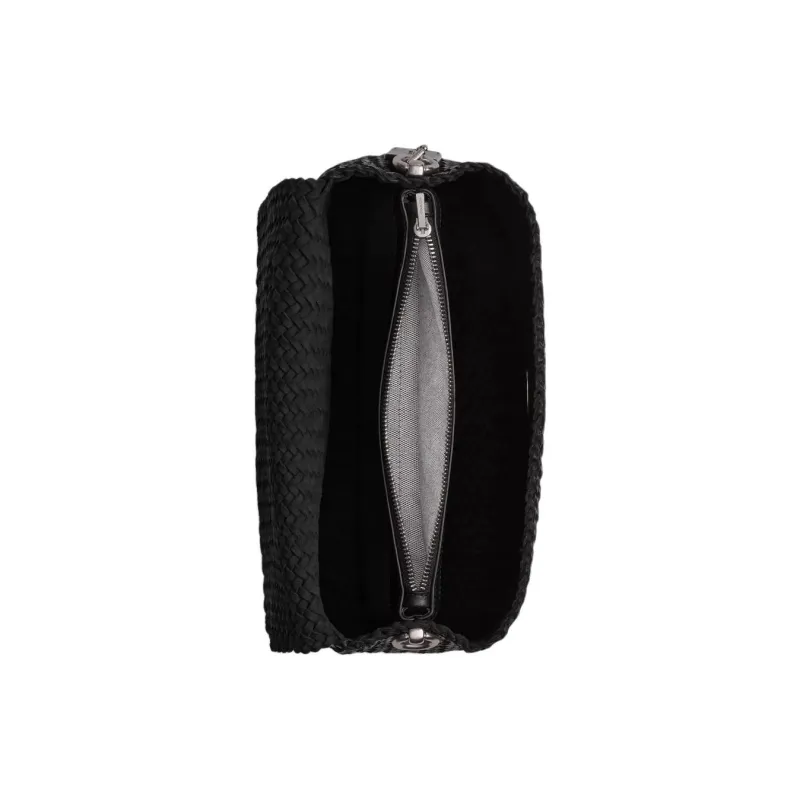 COACH Soft Tabby Woven Leather Portable Crossbody Bag, Shoulder Bag Women's Black-3