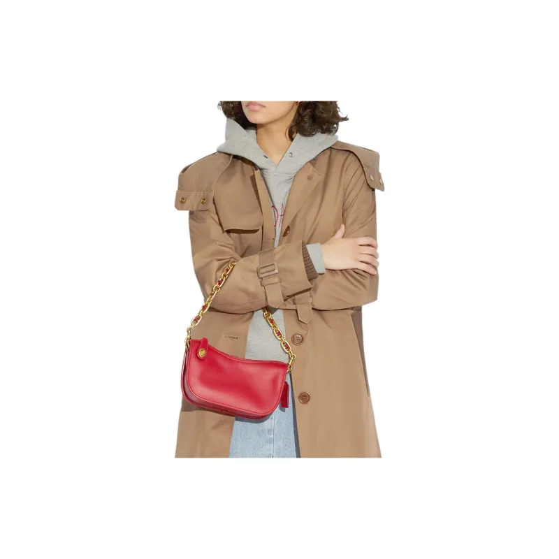 COACH Swinger Cow Leather Crossbody Handbags Small Size Women's Red-3
