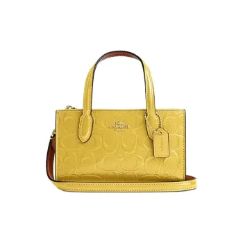 COACH Cow Split Leather Tote Bag Shopping Bag Shoulder Bag Crossbody Bag Handbag Mini Women's Gold