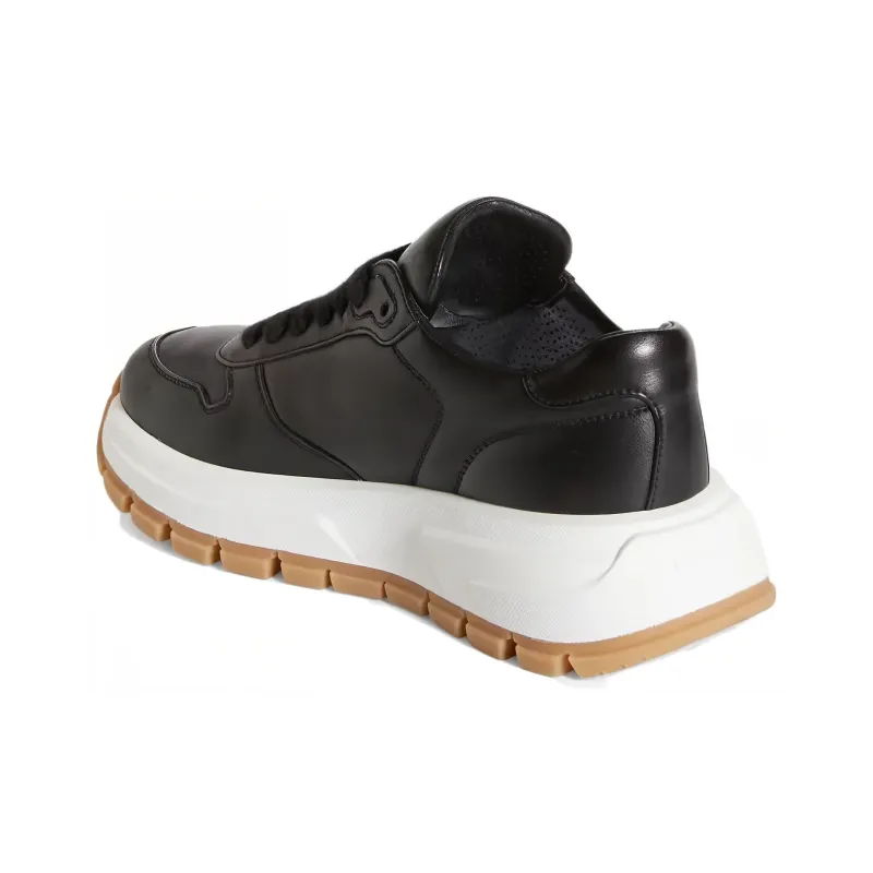 PRADA Triangle-logo Leather Sneakers-4