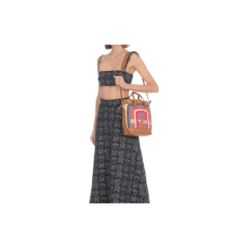 ETRO Crochet Logo Detailed Small Tote Bag-8
