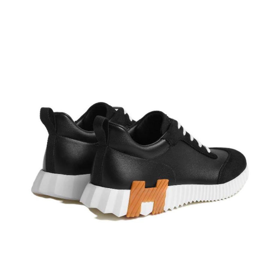 HERMES Bouncing Casual Shoes Men Low-Top Black Original Shoe