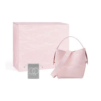 HE BAO BAO Advanced Moonlight Yarn PU Crossbody Bag Shoulder Bag Handbags Women's Peach Pink
