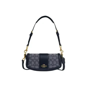COACH Jacquard With Calfskin Portable Crossbody Bag, Shoulder Bag Women's Midnight Marine Blue