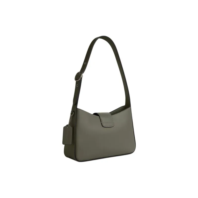 COACH Eliza Calfskin Handbag, Shoulder Bag Women's Gunmetal & Army Green-1