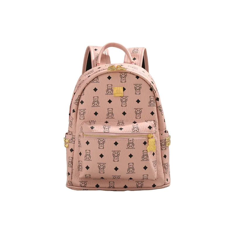 Cwatcun PU Backpack Regular Women's Brown/Pink/Ecru/Black-5