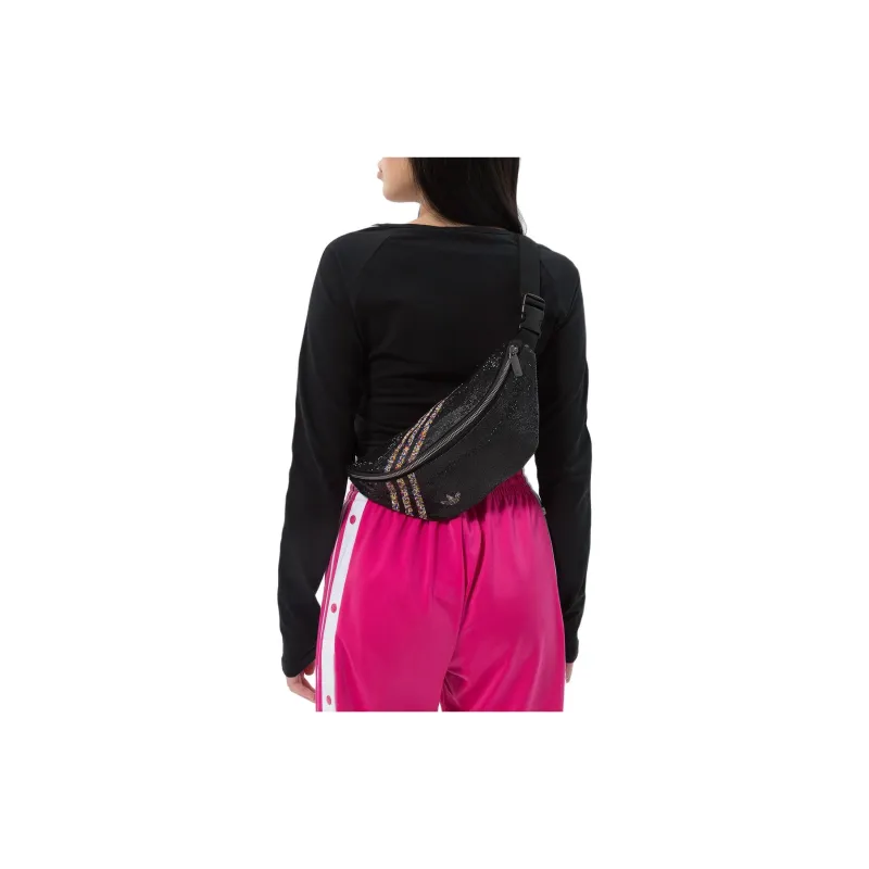Adidas Originals Polyester One Shoulder Crossbody Fanny Pack Regular Women's Black-5