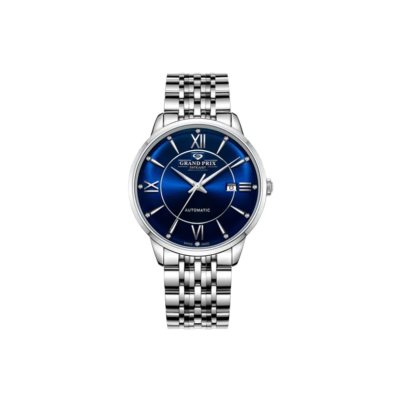 GRAND PRIX Automatic Mechanical Movement Unisex Watch Blue Dial-0