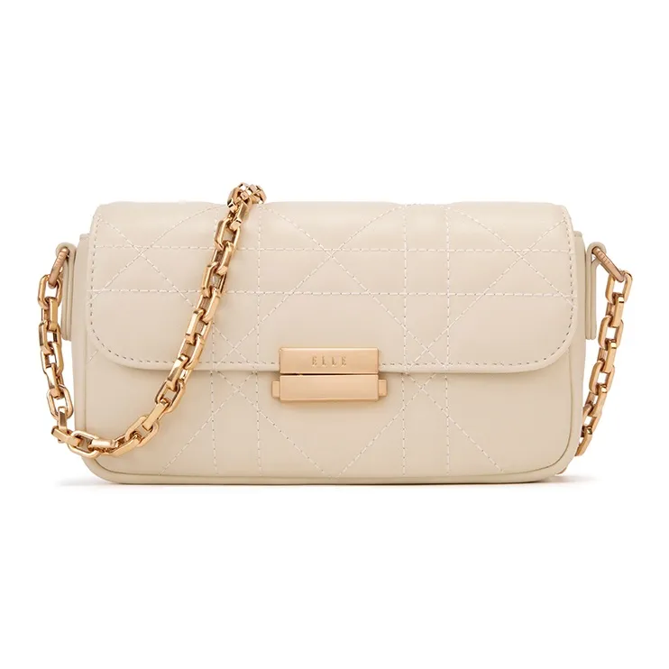 ELLE Leather Crossbody Bag, Shoulder Bag Trumpets Women's Pink/White/Black-4