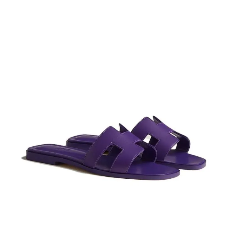 HERMES Oran Slide Slippers Women's Purple-3