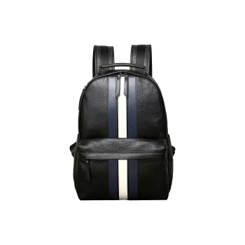 Old Man's Head Cow Leather Backpack Regular Men's Black