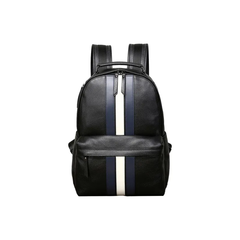 Old Man's Head Cow Leather Handbag Backpack Regular Men's Black-0