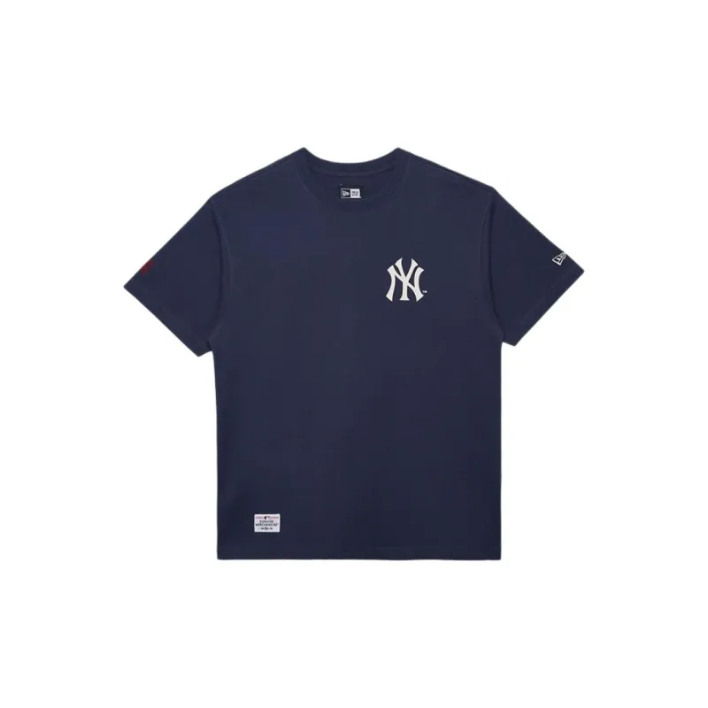 New Era Blue And White Porcelain Series T Shirts Unisex Navy Blue-1