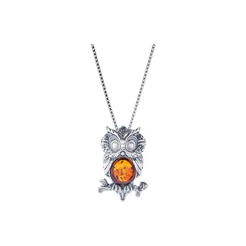 S&A S925 Silver Amber Fine Jade Necklaces Women's