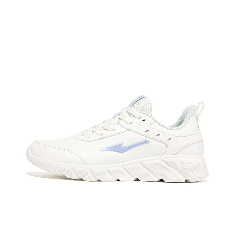 Erke Lightweight Anti-Slip Low-Top Casual Running Shoes Women's White Purple-0