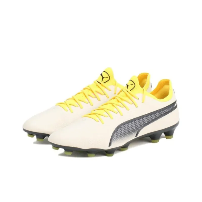 PUMA King Ultimate AG Short Rubber Studs HG Short Rubber Studs Anti Slip Wear Resistant Soccer Shoes Men's Beige Yellow-2