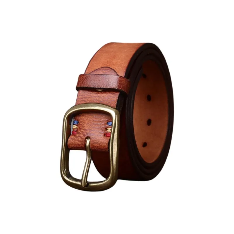 JEANSWEST Cow Leather Leather Belts Men's Width  3.8cm-2