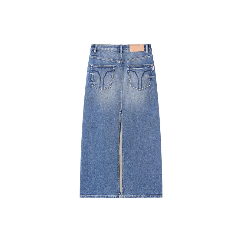 Miss Sixty Denim Long Skirts Women's Dark Blue-1