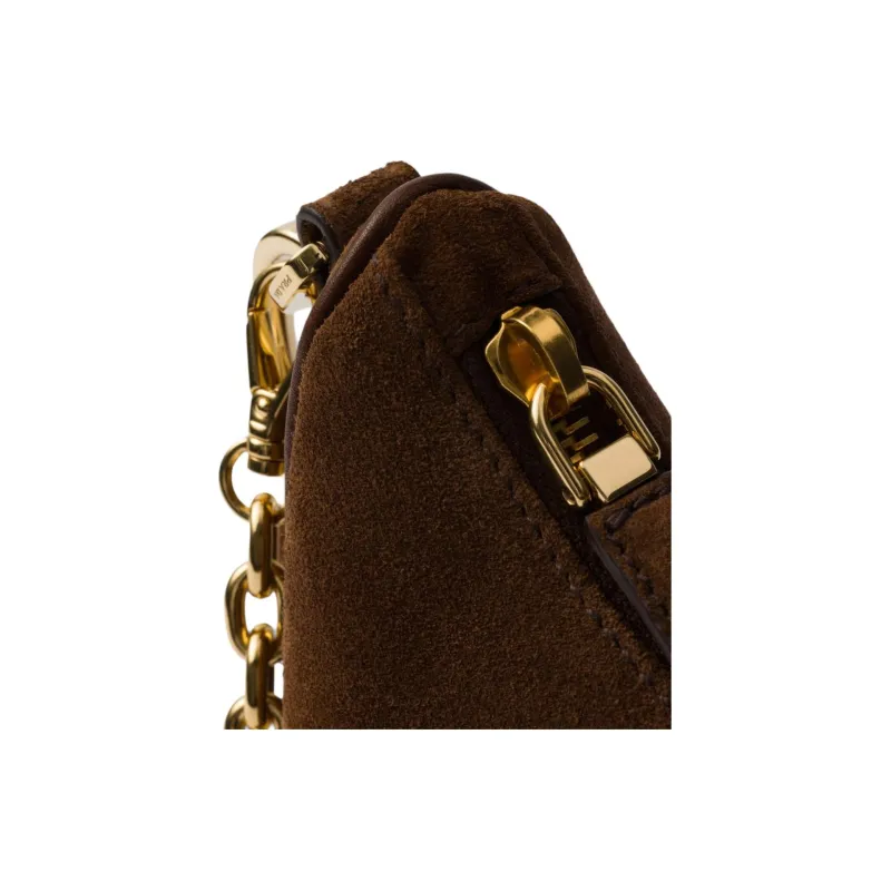 PRADA Re Edition Suede Shoulder Bag, Crossbody Bag Mini Women's Cocoa Brown-5
