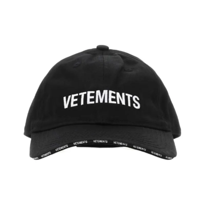 Vetements Logo Embroidered Curved Peak Cap-1