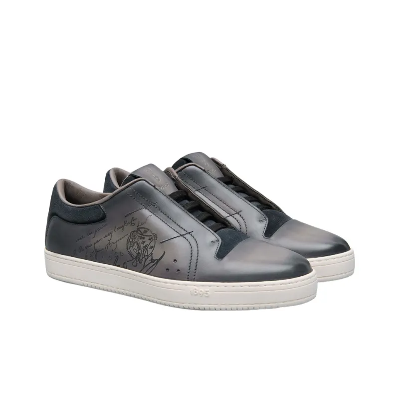 BERLUTI Playtime Scritto Low Top Skateboard Shoes Men's Black-2