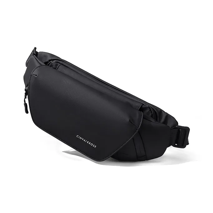 Simvay Clos Fabric Shoulder Bag, Crossbody Bag, Sling Bag Medium Size Men's Black-1