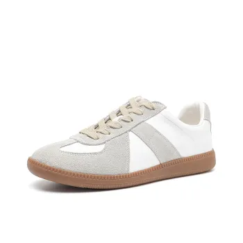 JASONSTAR German Army Trainers Anti Slip Wear Resistant Breathable Lightweight Low Top Casual Shoes Unisex White