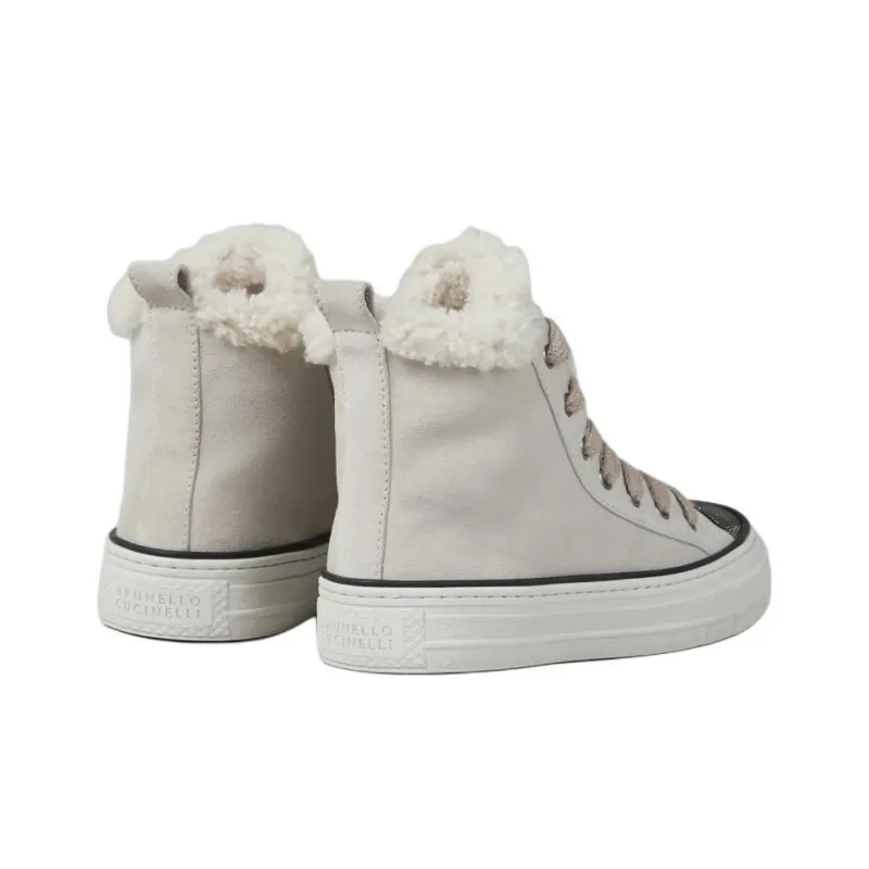 Brunello Cucinelli Jewelled Toe Mid Top Sneakers Women's-3