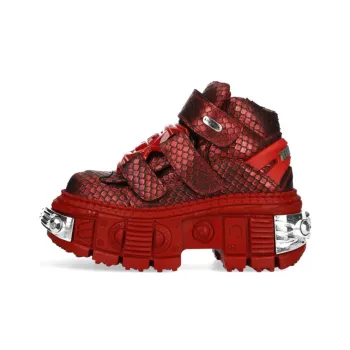 NEW ROCK High-Top Casual Shoes Unisex Red