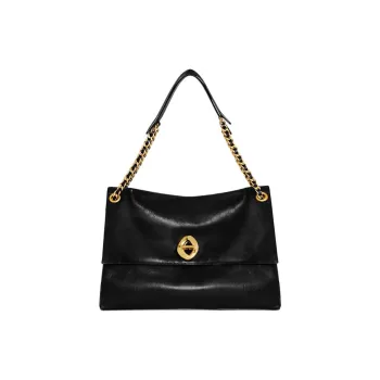 REBECCA MINKOFF Genuine Leather Handbag Shoulder Bag Large Size Women's Black
