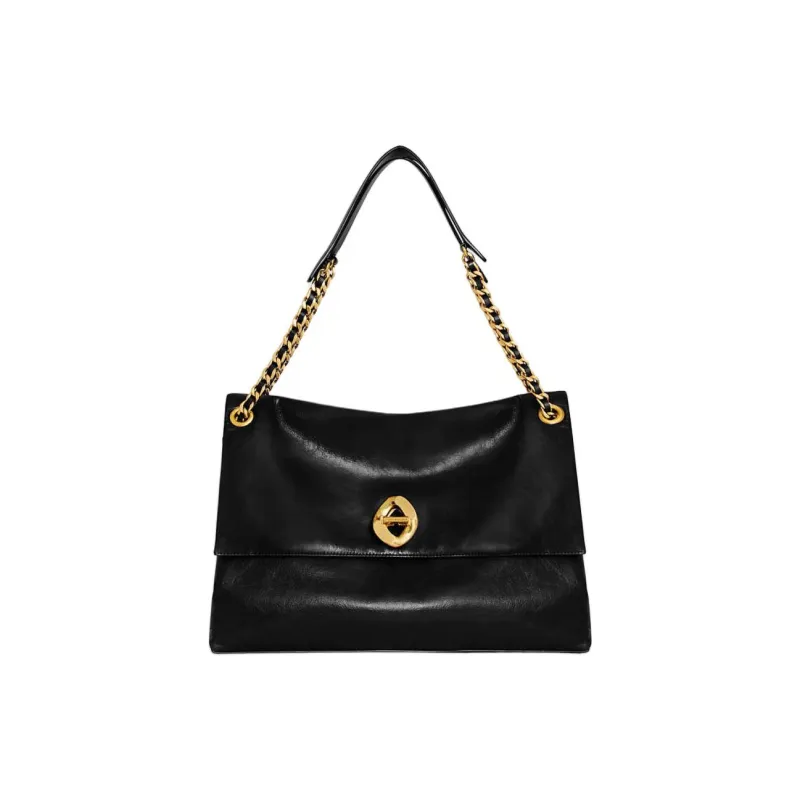 REBECCA MINKOFF Genuine Leather Handbag Shoulder Bag Large Size Women's Black-0