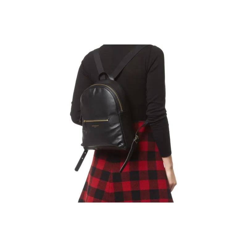 LONGCHAMP Le Pliage Leather Backpack Regular Women's Black-4