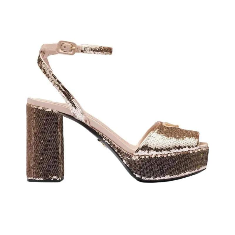 PRADA 95 SEQUIN BLOCK HEEL PLATFORM SANDAL-1