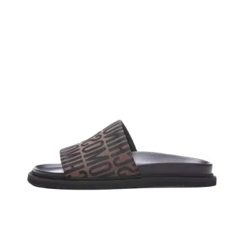 MOSCHINO Logo Jacquard Slip On Slides Women's