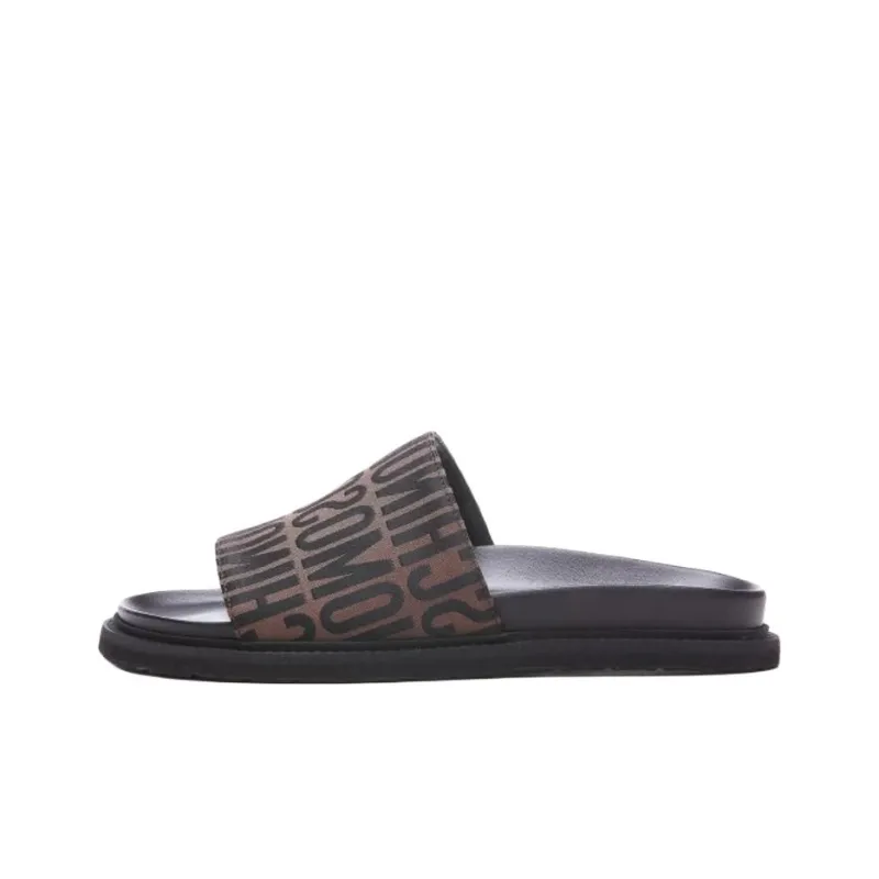 MOSCHINO Logo Jacquard Slip On Slides Women's-0