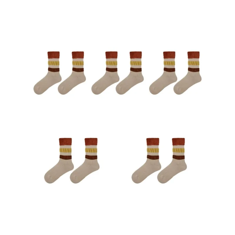 Vine Color Mid Calf Socks Women's 5 Pack-6