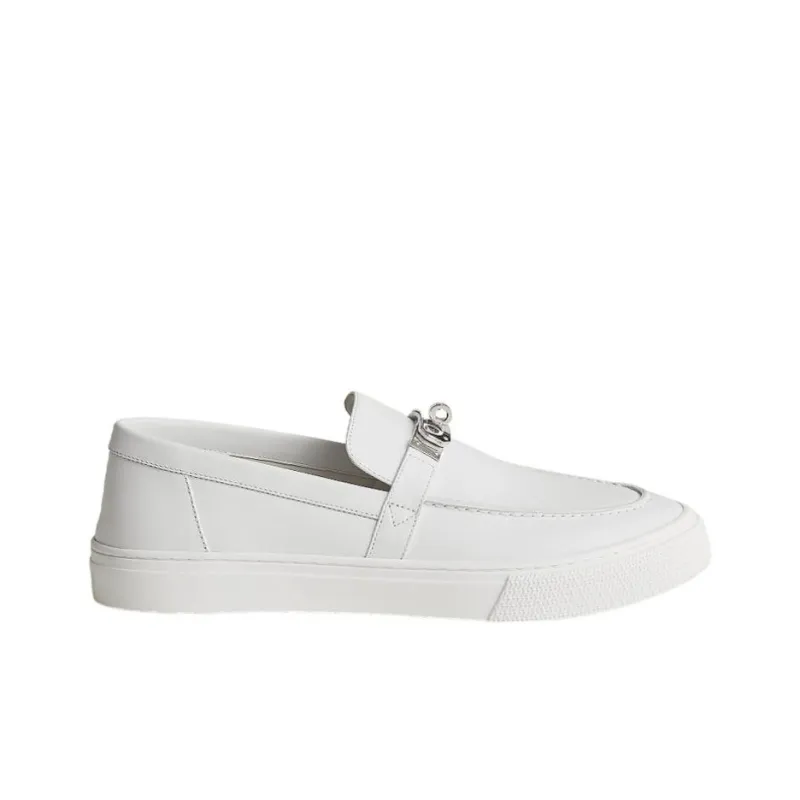 HERMES Game Loafers Men's White-1