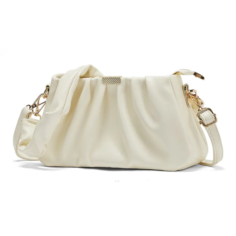 ST&SAT Synthetic Leather Shoulder Bag Women's Ecru-1