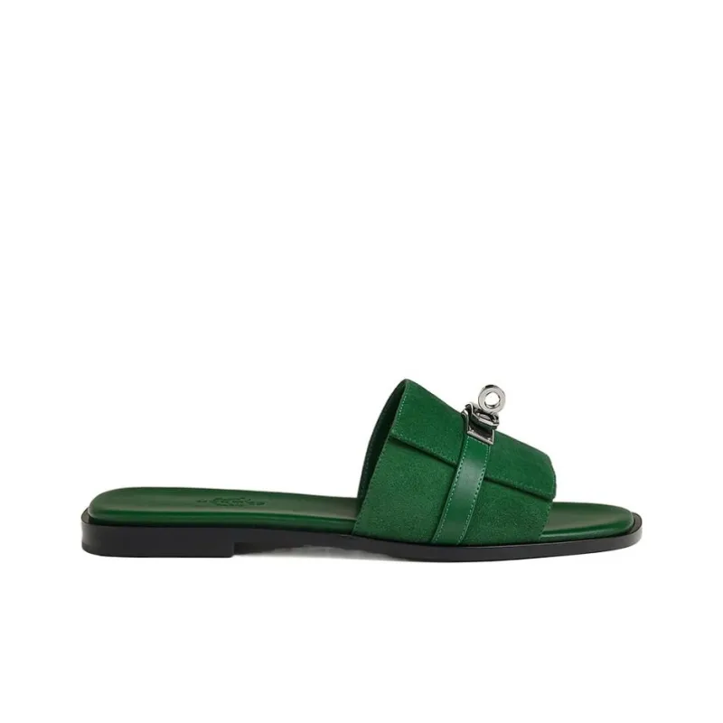 HERMES Giulia Slip Resistant Slide Slippers Women's Green-1
