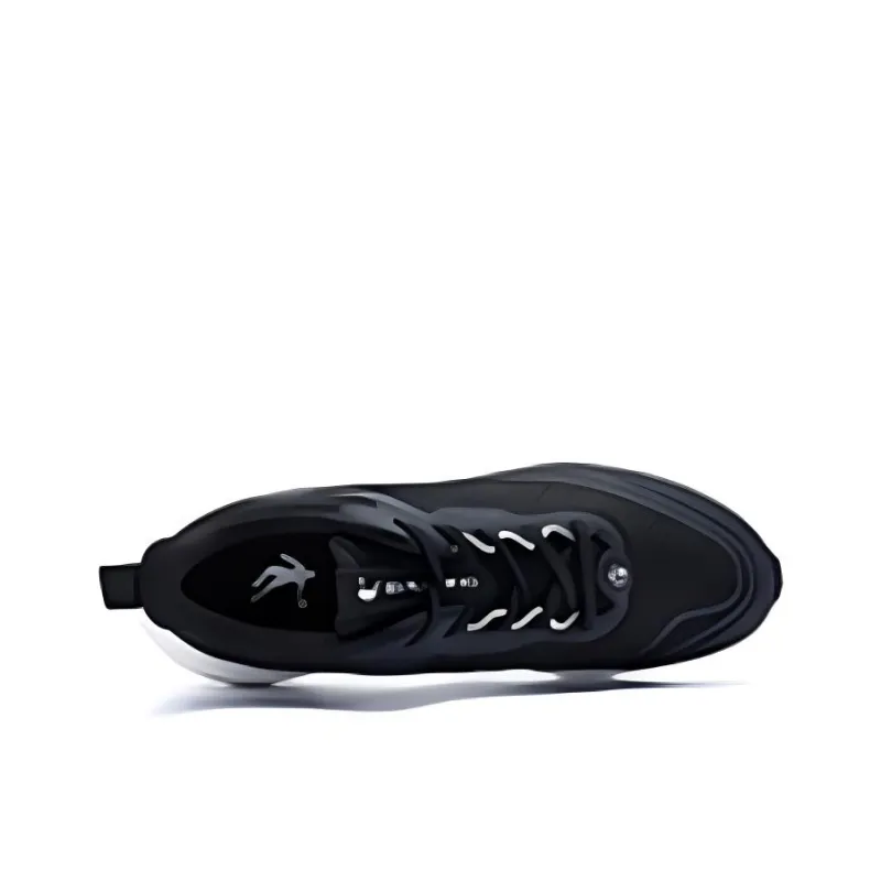 QIAODAN Durable Cushioning Low Top Casual Running Shoes Men's Black White-3