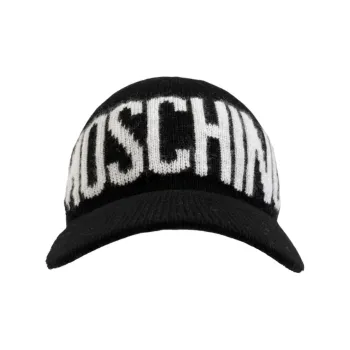 MOSCHINO Logo-intarsia Knitted Cap