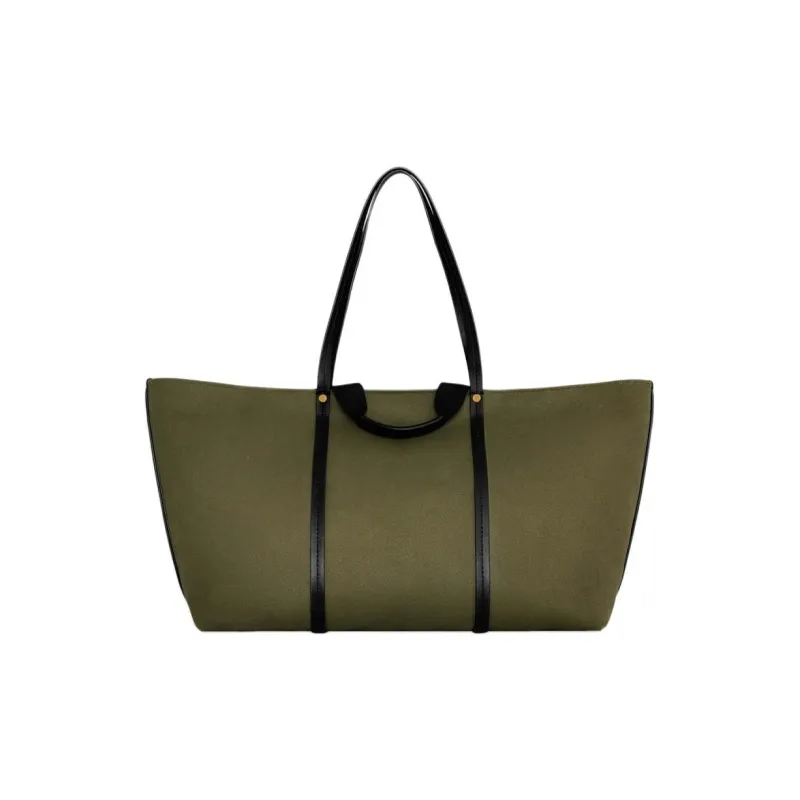 REBECCA MINKOFF Cotton With Genuine Leather Tote Bag Shopping Bag Shoulder Bag Handbag Women's Green-0