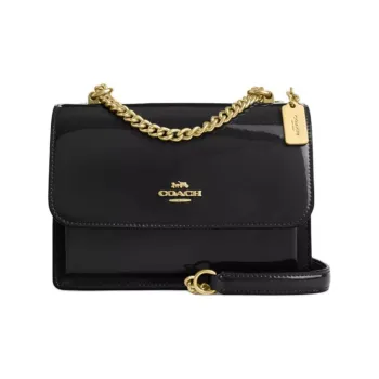 COACH Klare Patent Leather Smooth Leather Crossbody Bag Shoulder Bag Women's Black