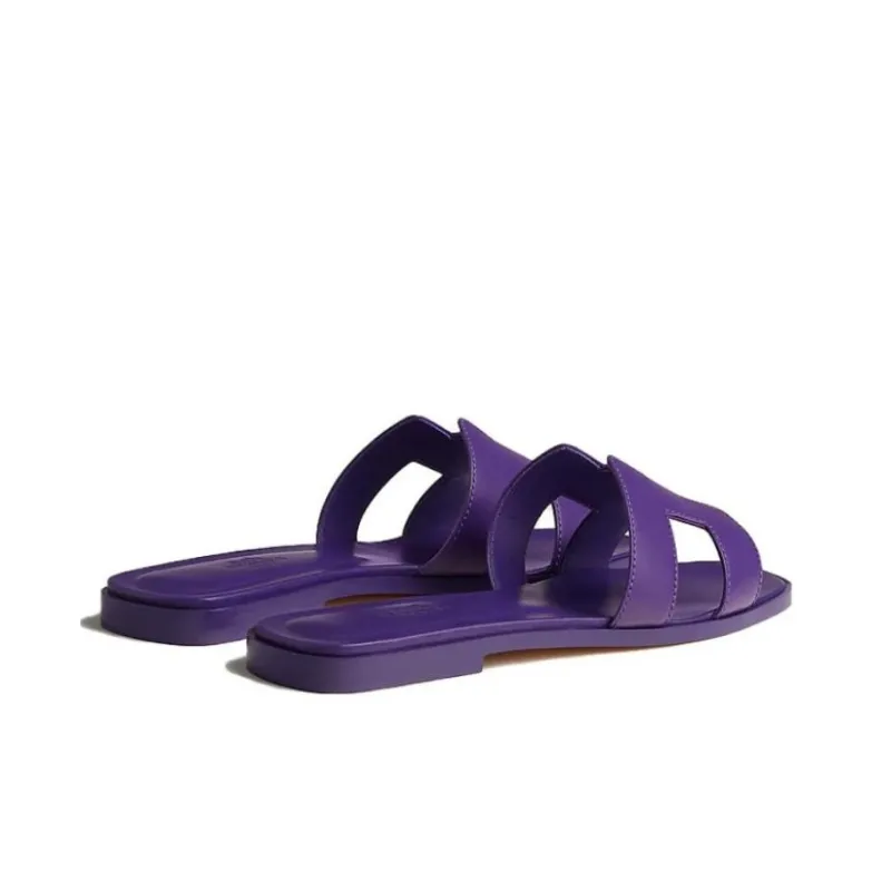 HERMES Oran Slide Slippers Women's Purple-4