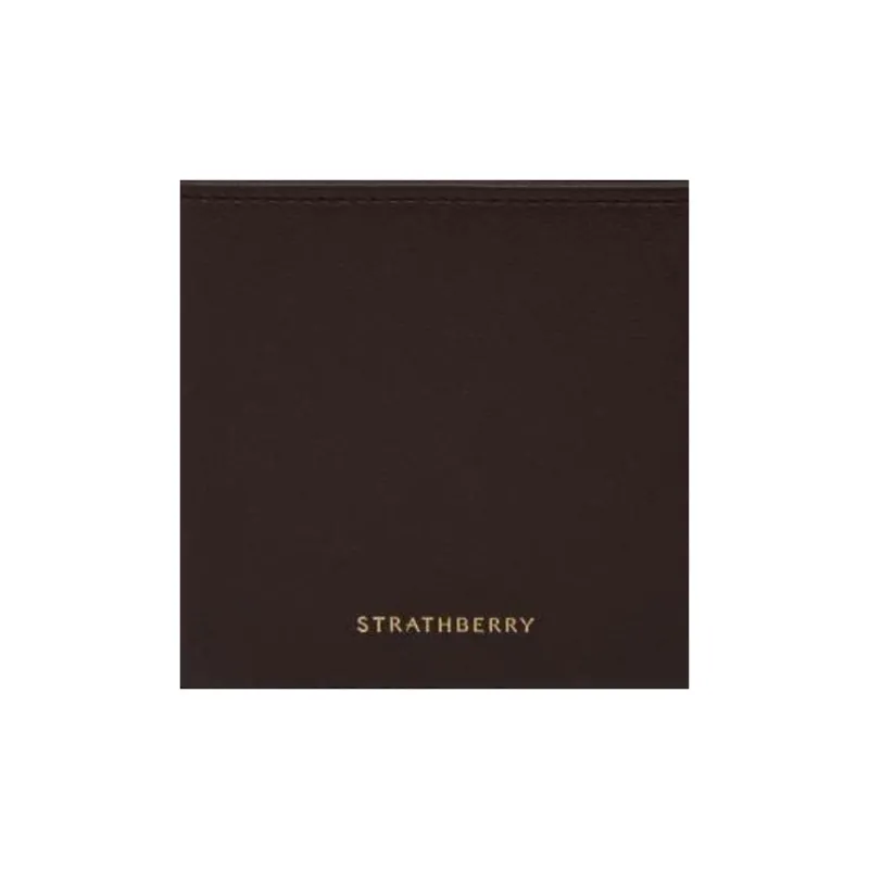Strathberry Calfskin Wallet Women's Dark Brown With Chestnut Accents-4