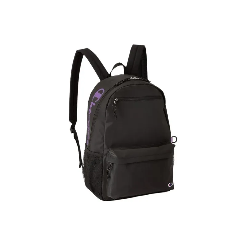 Champion Recycled Polyester Patchwork Canvas Backpack Unisex Black Purple-1
