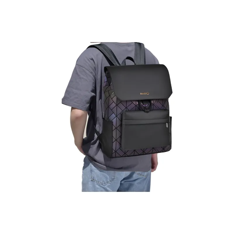 COTECi PU Backpack Regular Unisex Black/Gray/Dazzling Color-7